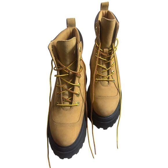 Timberland Women’s Size 7 Chunky Platform Lace-Up Boots – Tan Nubuck - Picture 4 of 13